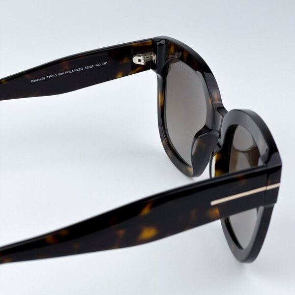 Tom Ford Women Havana Brown Square BRAND NEW Sunglasses BEATRIX FT0613/S 52H - Picture 8 of 9